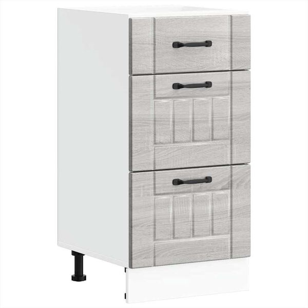 vidaXL Kitchen Base Cabinet Lucca Grey Sonoma Engineered Wood