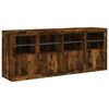 vidaXL Sideboard with LED Lights Smoked Oak 163x37x67 cm