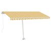 vidaXL Freestanding Manual Retractable Awning 400x300 cm Yellow/White
