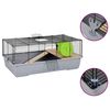 vidaXL Hamster Cage Grey 80x45x34 cm Polypropylene and Metal