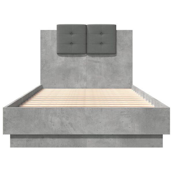 vidaXL Bed Frame without Mattress Concrete Grey 90x190 cm Single