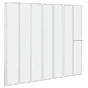 vidaXL Bath Screen Folding Frosted 168 x 140 cm Aluminium & PP Panel
