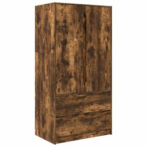 vidaXL Wardrobe Manual Smoked Oak 79.5 x 49 x 156 cm Engineered Wood