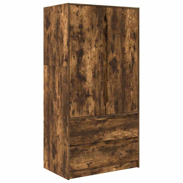 vidaXL Cabinet with Door Smoked Oak 79.5 x 49 x 156 cm Engineered Wood