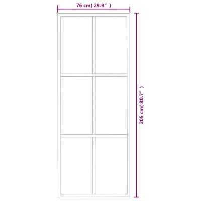 vidaXL Sliding Door with Hardware Set ESG Glass&Aluminium 76x205 cm