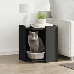vidaXL Cat Litter Box Enclosure Black 42 x 42 x 51 cm