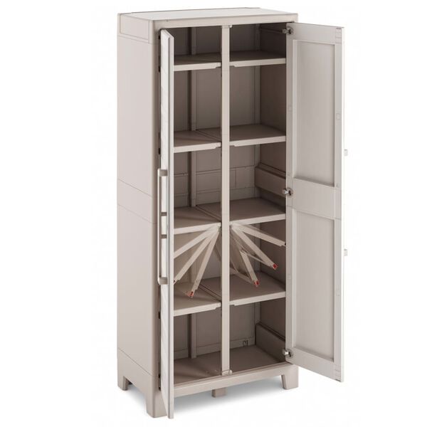 Keter Multipurpose Storage Cabinet Gulliver Beige and Brown 182 cm