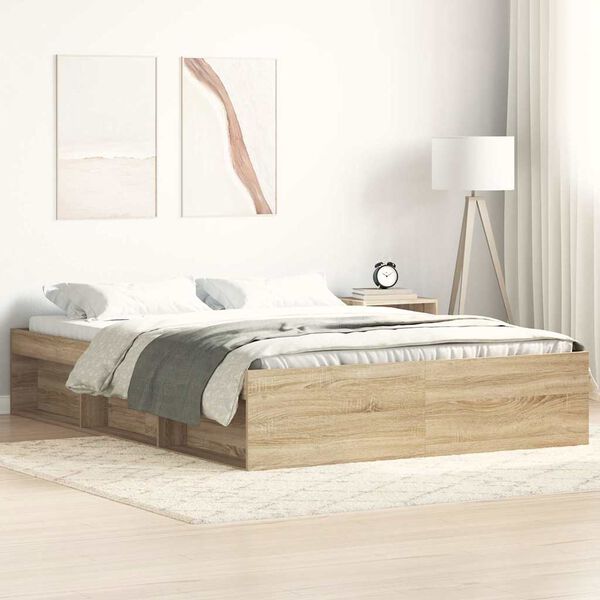 vidaXL Bed Frame without Mattress Sonoma Oak 160x200 cm