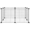 vidaXL 8-Panel Pet Cage Black 35x35 cm Steel