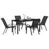vidaXL Garden Dining Set 5 pcs Black Powder-coated Steel