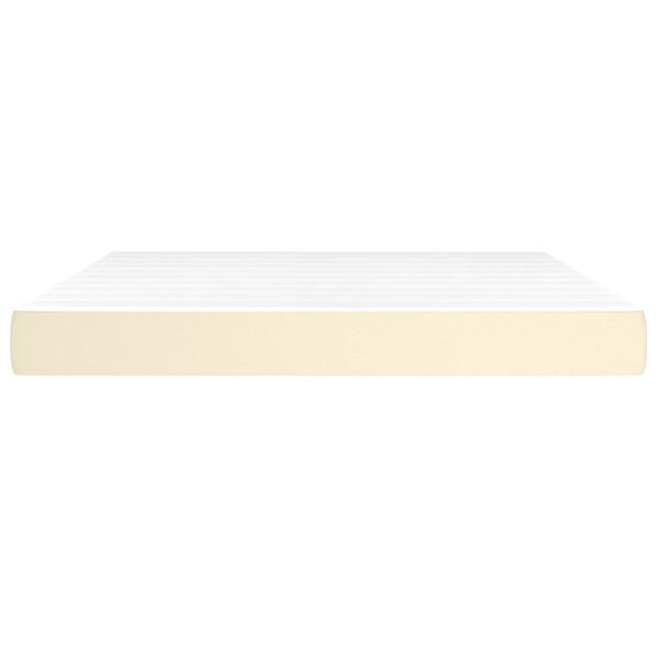 vidaXL Pocket Spring Bed Mattress Medium Cream 180x200x20 cm Faux Leather