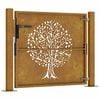vidaXL Garden Gate 100x75 cm Corten Steel Tree Design