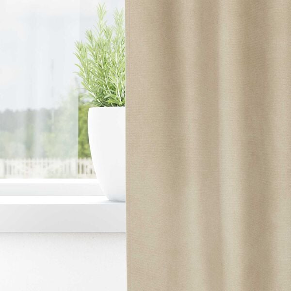 vidaXL Blackout Curtains 2 pcs Cream 140 x 175 cm Velvet