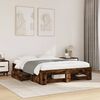 vidaXL Bed Frame without Mattress Smoked Oak 140x190 cm Engineered Wood
