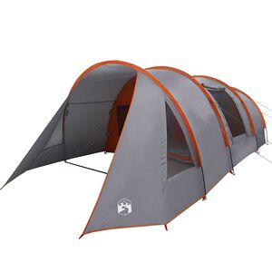 vidaXL Tunnel Tent 4-Person 4-Person Grey and Orange
