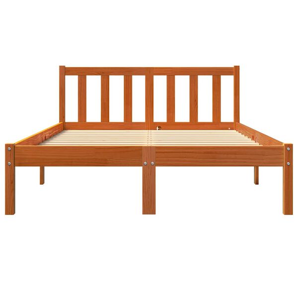 vidaXL Bed Frame without Mattress Wax Brown 120x200 cm Solid Wood Pine