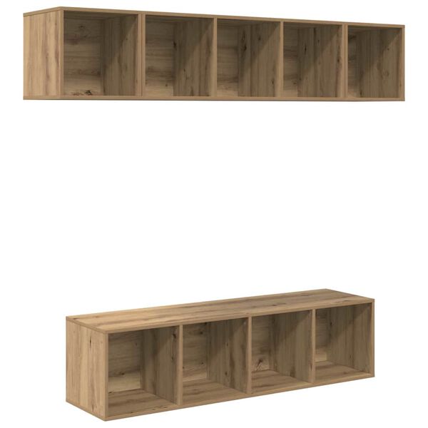 vidaXL TV Cabinet Set Wall-mounted 4 pcs Artisan Oak Engineered Wood