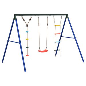 vidaXL Outdoor Swing Set with Swing. Ladder. Disc Swing