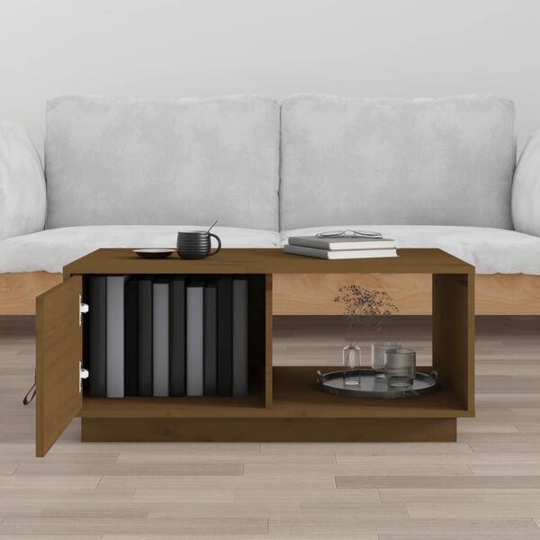 vidaXL Coffee Table Honey Brown 80x50x35.5 cm Solid Wood Pine