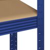 vidaXL 5-Layer Storage Shelves 3 pcs Blue Steel&Engineered Wood