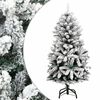 vidaXL Artificial Hinged Christmas Tree with Flocked Snow 150 cm