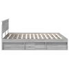 vidaXL Bed Frame Grey Sonoma 180 x 200 cm Solid Pine Wood
