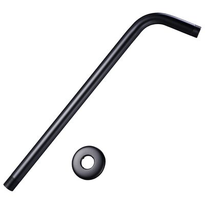 vidaXL Shower Support Arm Round Stainless Steel 201 Black 40 cm