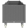 vidaXL Garden Planter with Wheels Light Grey 240x50x54 cm PP
