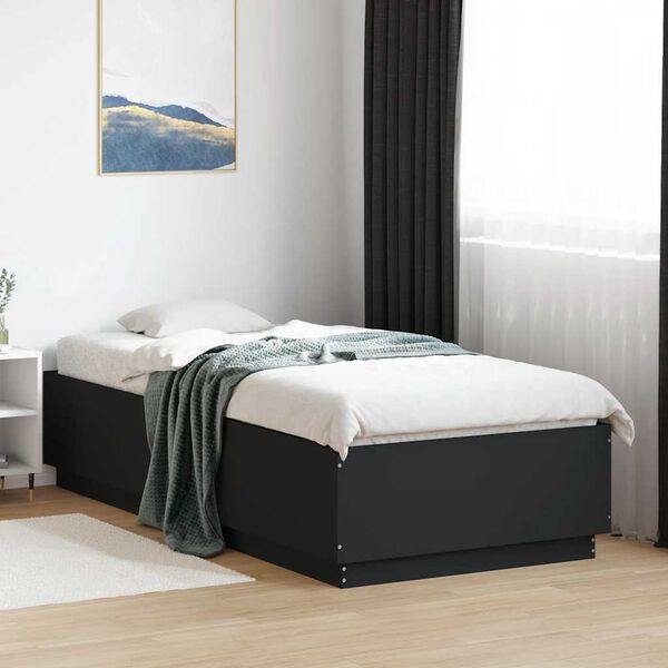vidaXL Bed Frame without Mattress Black 100x200 cm