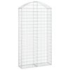 vidaXL Arched Gabion Basket 100x30x180/200 cm Galvanised Iron