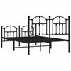 vidaXL Metal Bed Frame without Mattress with Footboard Black 120x200cm