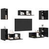 vidaXL TV Cabinet Set Wall-mounted 7 pcs Black Oak Engineered Wood