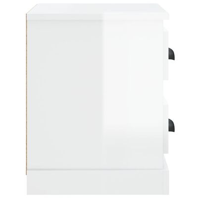 vidaXL Bedside Cabinet High Gloss White 60x35.5x45 cm