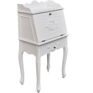vidaXL Desk | White | MDF and Pinewood | 60 x 36.4 x 111 cm | Desk | Rectangular