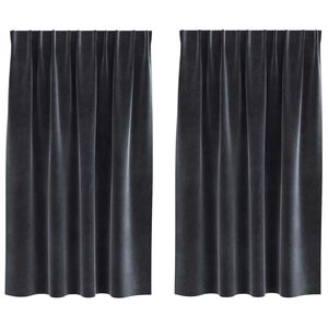 vidaXL Blackout Curtains 2 pcs Dark Grey 140 x 140 cm Velvet