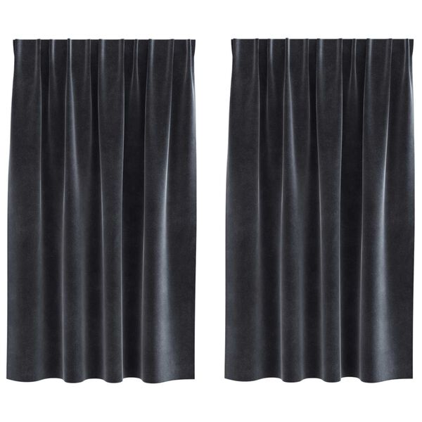 vidaXL Blackout Curtains 2 pcs Dark Grey 140 x 140 cm Velvet