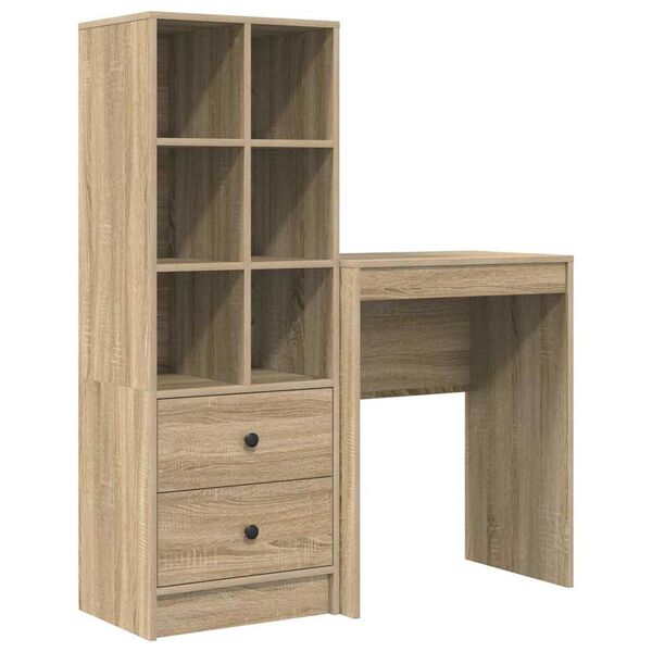 vidaXL Desk with Drawer 2 pcs Sonoma Oak