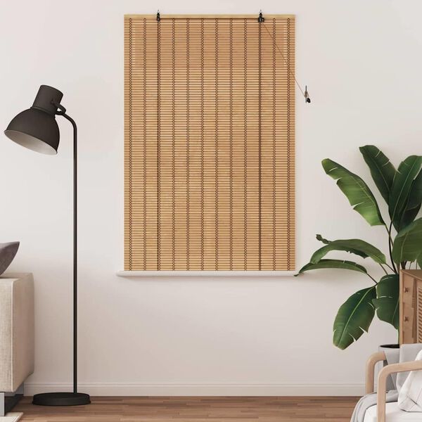 vidaXL Roller Blind with Curtains Manual Nature 100 x 160 cm Bamboo