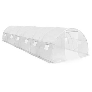 vidaXL Greenhouse | White | Polyethylene mesh fabric and galvanised steel
