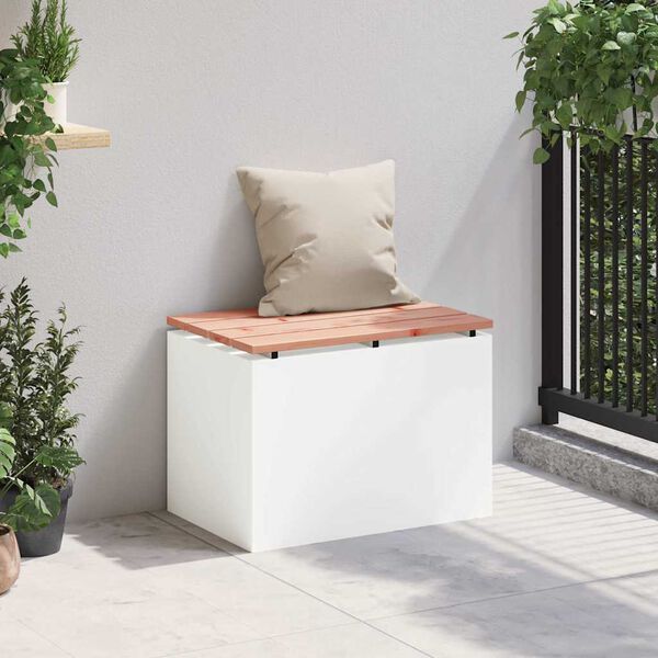 vidaXL Garden Bench White 60 x 40 x 43 cm Steel
