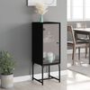 vidaXL Side Cabinet with Glass Doors Black 35x37x100 cm