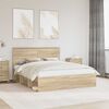 vidaXL Bed Frame with Headboard Sonoma 160 x 200 cm Solid Pine Wood