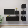 vidaXL 5 Piece TV Cabinet Set Black Engineered Wood