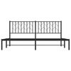 vidaXL Metal Bed Frame without Mattress with Headboard Black 183x213cm