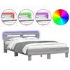 vidaXL Bed Frame with LED without Mattress Grey Sonoma 120x200 cm