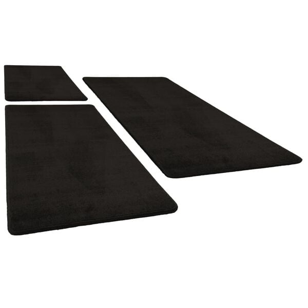 vidaXL Bed Carpets Shaggy High Pile 3 pcs Black