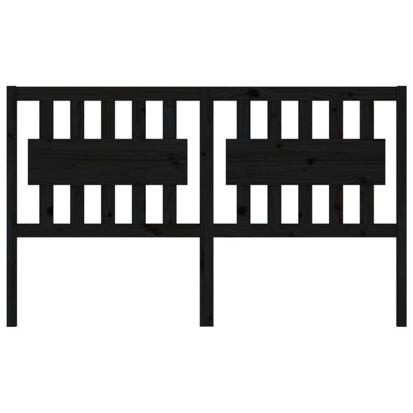vidaXL Bed Headboard Black 155.5x4x100 cm Solid Wood Pine