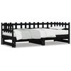 vidaXL Pull-out Day Bed without Mattress Black 2x(90x190) cm Solid Wood
