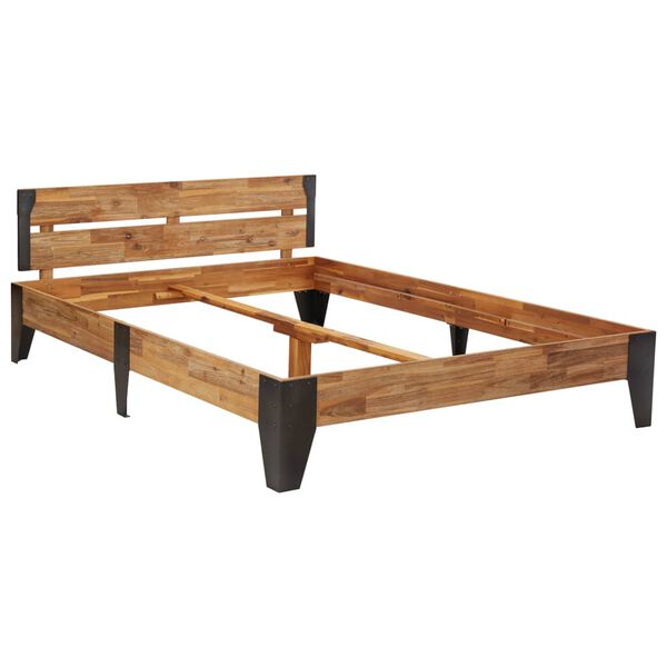 vidaXL Bed Frame without Mattress with Brushed Finish 120x200cm