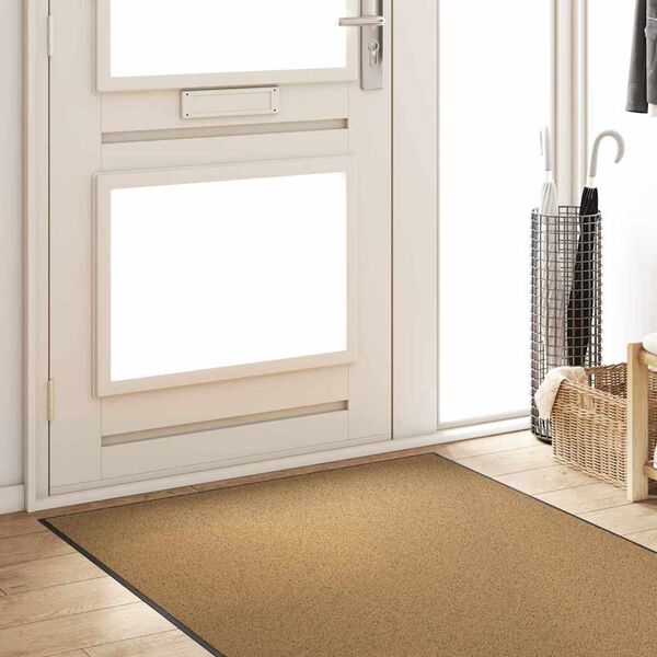 vidaXL Doormat Other Cream and Black 120 x 250 cm Polyamide and PVC